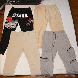 4 MENS ZARA XL OSAKA JAPAN JOGGERS SWEAT PANTS CARGO MAGASCHONI PANTS SIZE 38